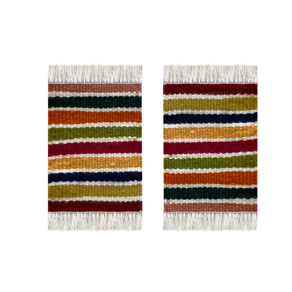 Sous-verre Kilim Persan Tissé à la Main à Motif Rayé – Unique et Authentique (x2)