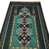 Tapis de prière islamique en velours – Janamaz rembourré avec design Madinah pour des prières confortables