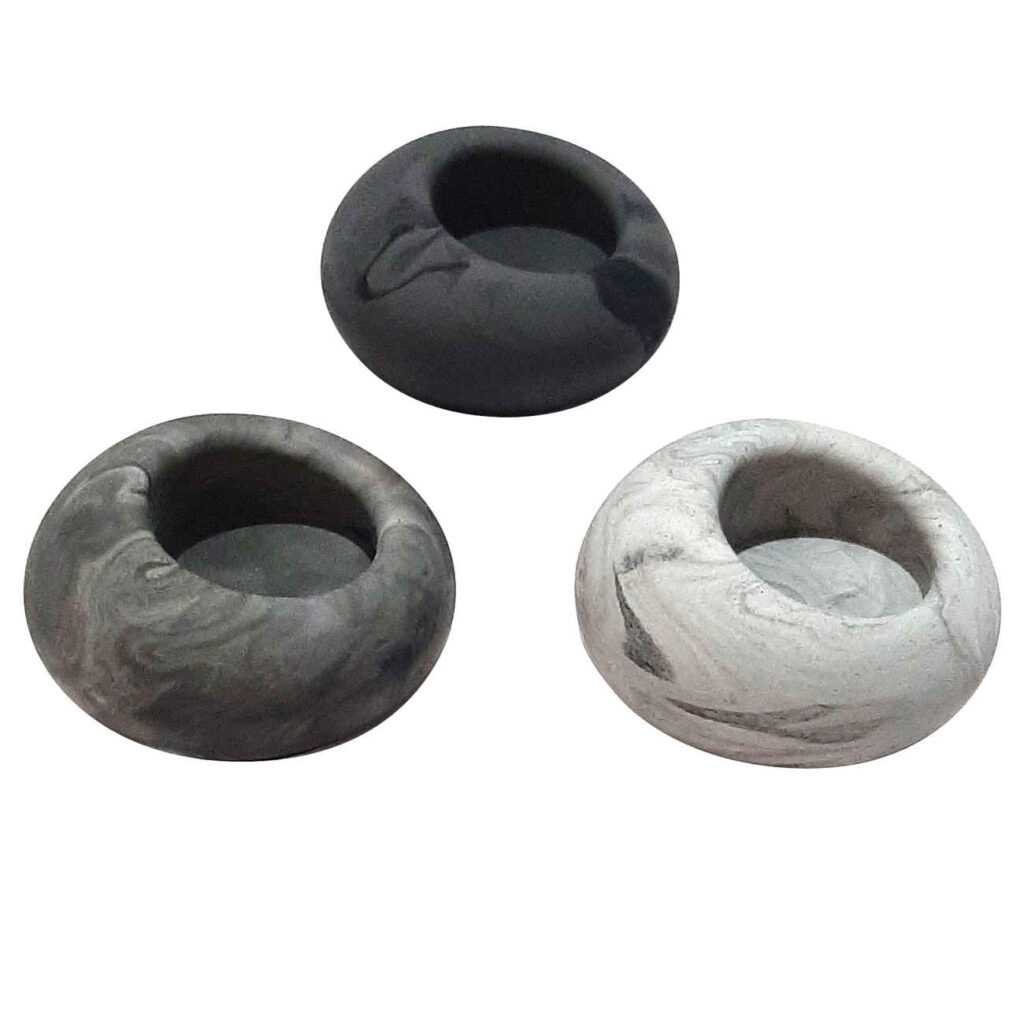 Porte-bougie en béton minimaliste - Simple et durable, set de 3