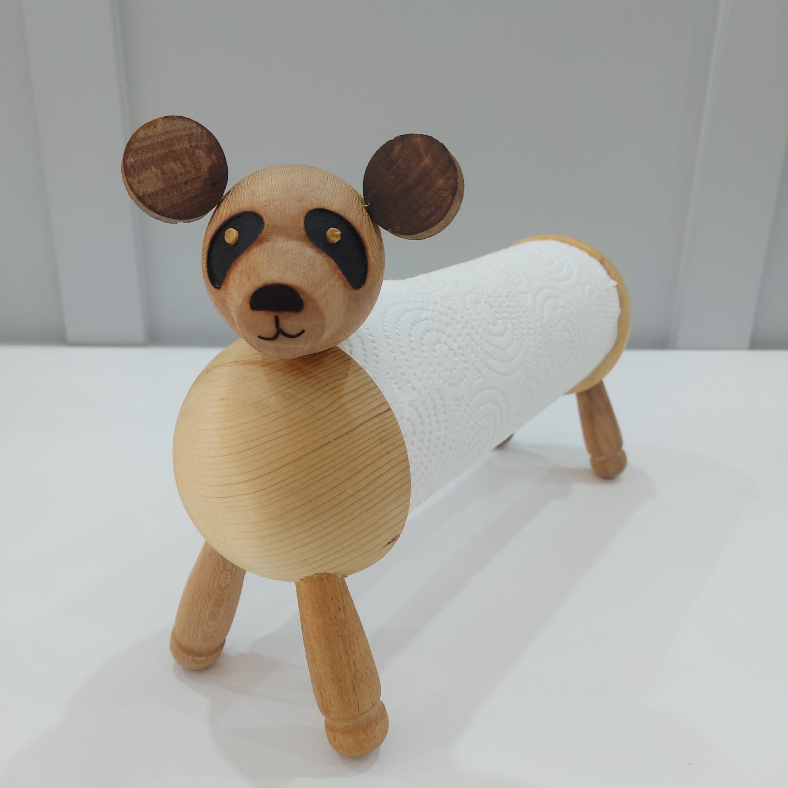 Porte-serviettes en bois original – Design panda, organiseur de cuisine élégant et fonctionnel
