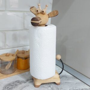 Porte-serviettes en bois original – Design de girafe adapté pour le plan de travail de cuisine