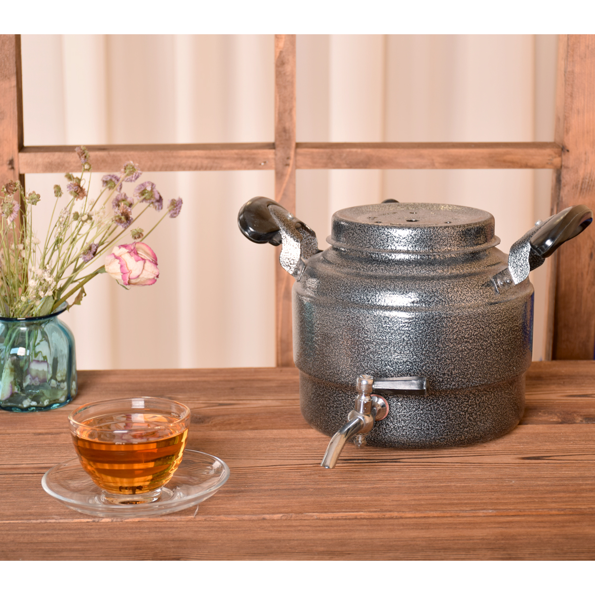 Bouilloire en aluminium persane – Essentielle pour la plaque de cuisson et le camping, 4 litres