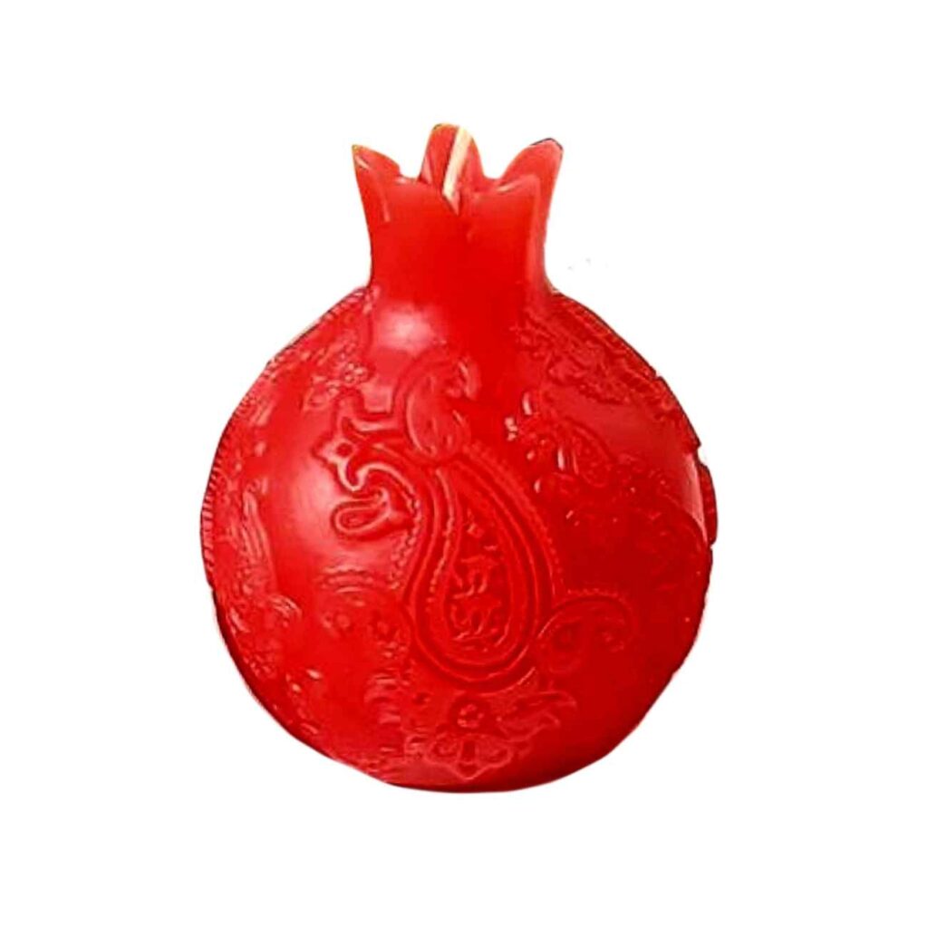 Bougie Grenade – Motif Paisley, Accent Élégant pour Yalda
