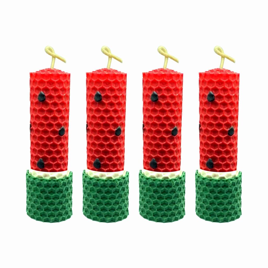 Set de Bougies Pastèque – Petit Modèle (Pack de 4), Idéal pour la Nuit de Yalda