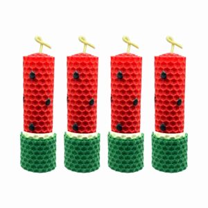 Set de Bougies Pastèque – Petit Modèle (Pack de 4), Idéal pour la Nuit de Yalda