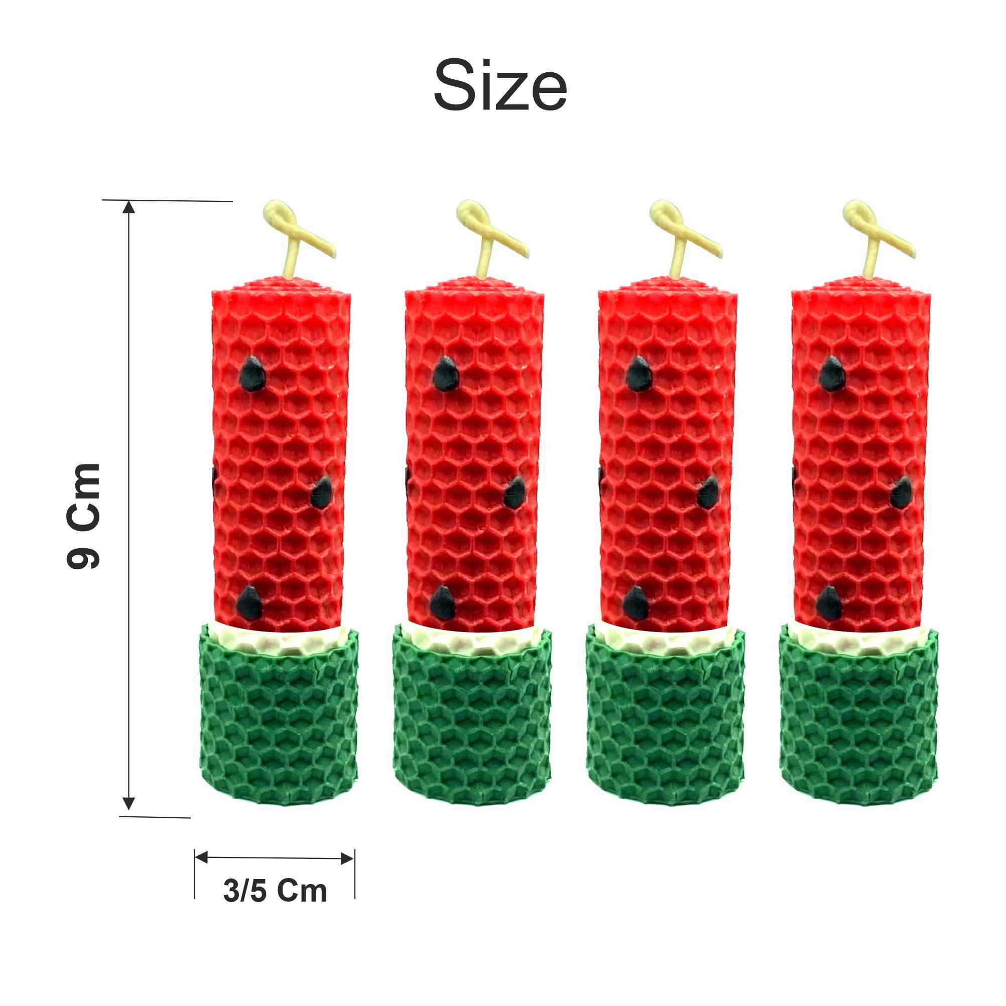 Set de Bougies Pastèque – Petit Modèle (Pack de 4), Idéal pour la Nuit de Yalda