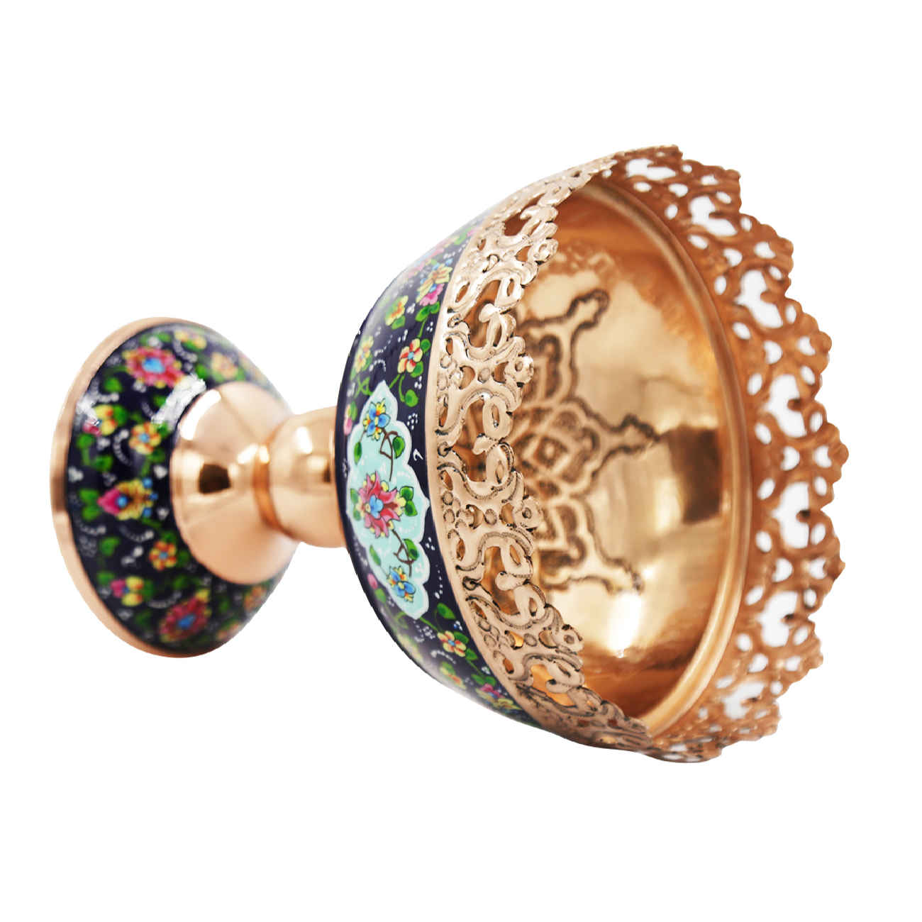 Bol décoratif en cuivre persan – Parfait pour les fêtes et les cadeaux avec motif floral