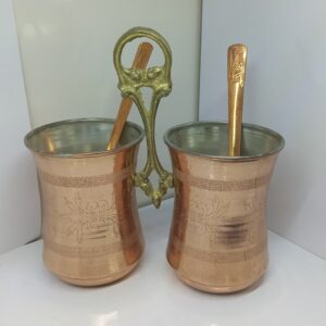 Porte-ustensiles de cuisine persan en cuivre – Accessoire de cuisine unique fait main