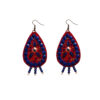 Boucles d'oreilles pendantes brodées à l'iranienne, style bohème en rouge