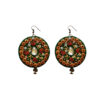 Boucles d’oreilles brodées à l’iranienne, style bohème, vert, idéales pour offrir