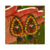Persian Embroidered Earring Boho Style with Floral Design Suitable for Celebration
