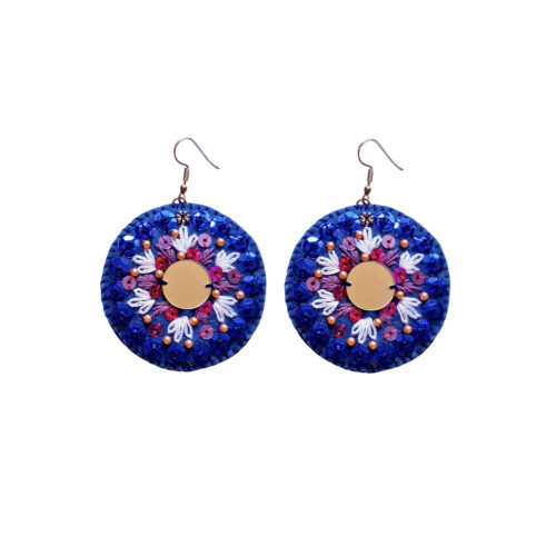 Boucles d’oreilles persanes brodées style bohème avec motif flocon de neige, idéales pour les célébrations