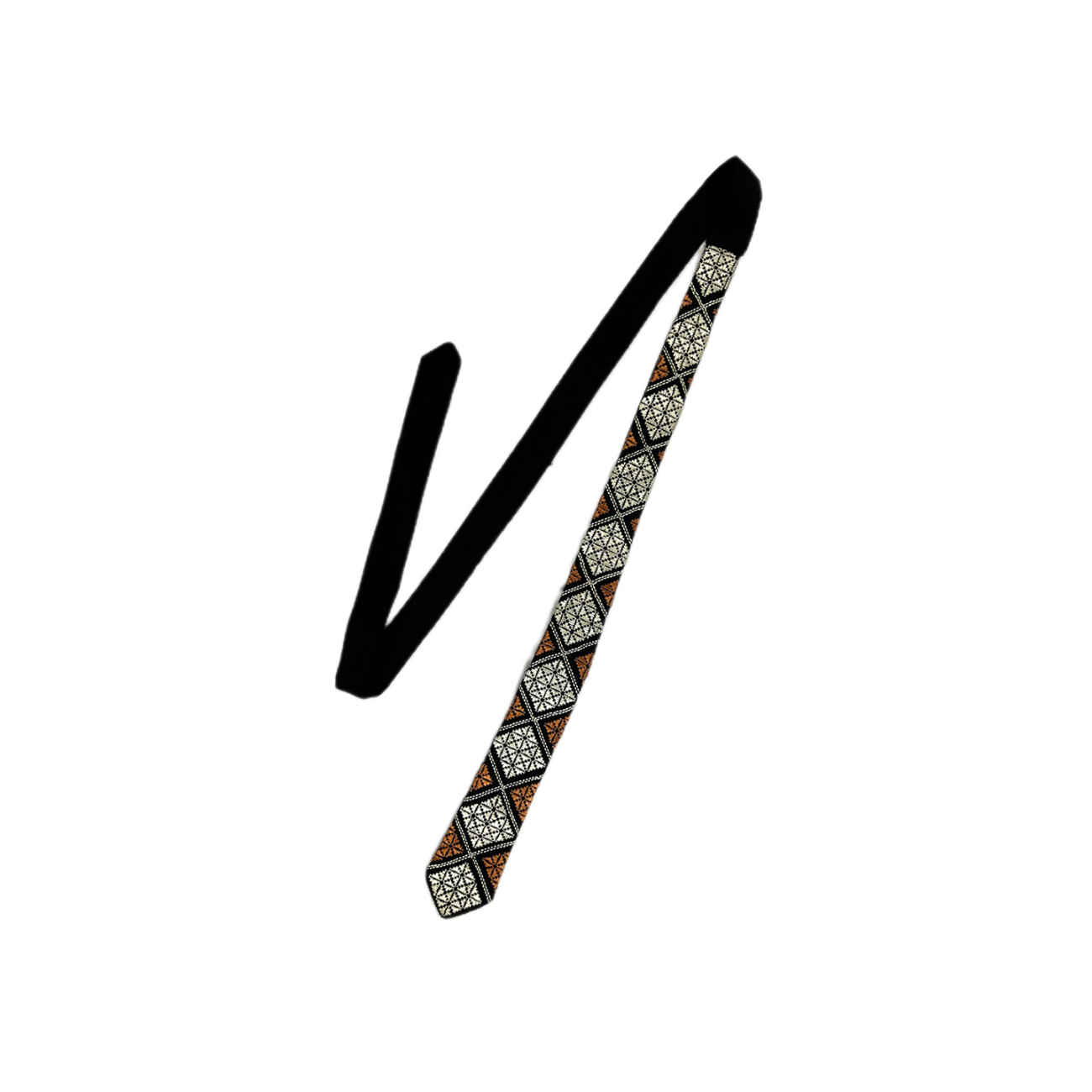 Cravate pour homme persane brodée avec détails faits main et design géométrique