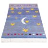Tapis Gabbeh persan en laine tissé à la main authentique dans le Fars, ciel nocturne