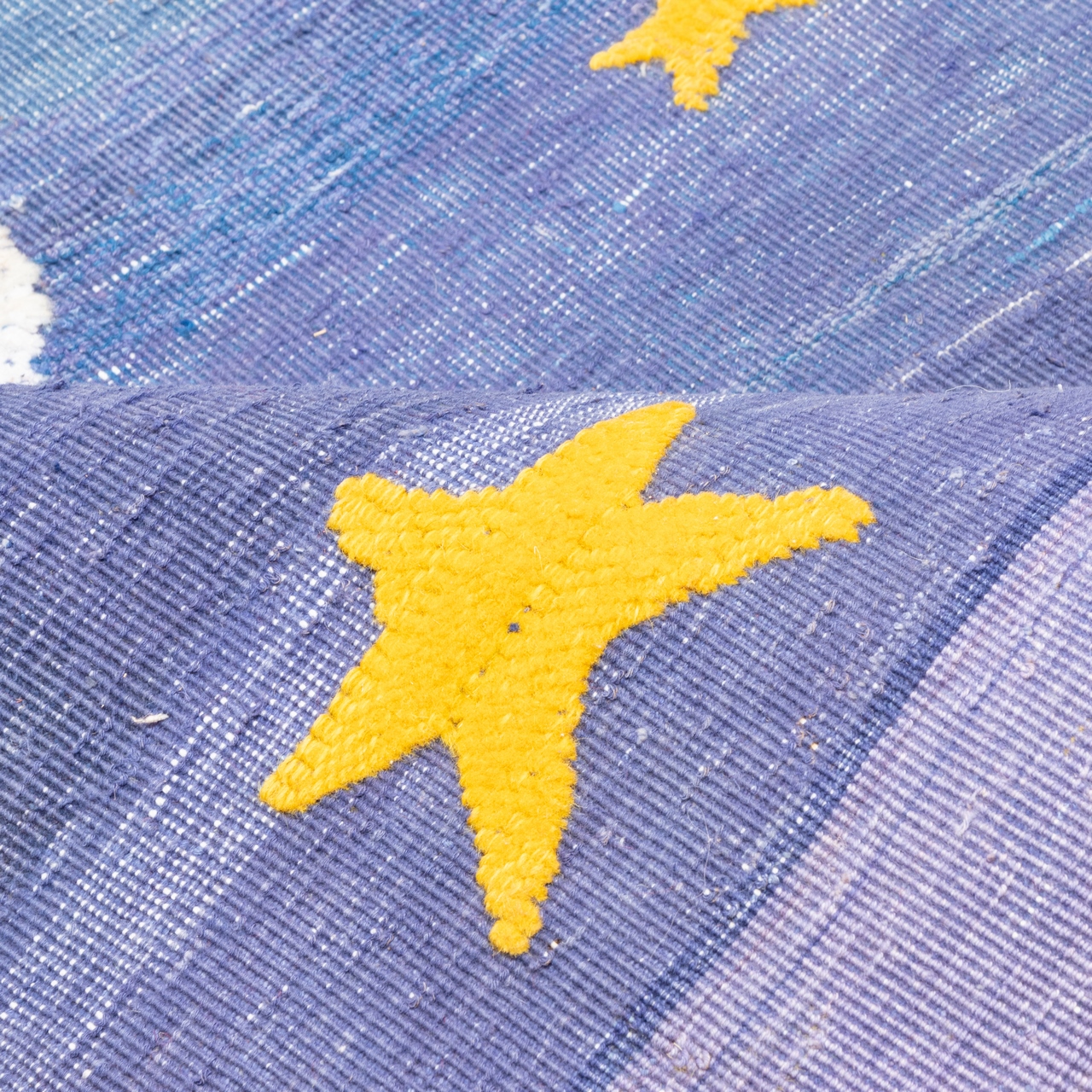 Tapis Gabbeh persan en laine tissé à la main authentique dans le Fars, ciel nocturne