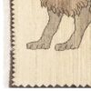 Tapis Gabbeh persan en laine tissé à la main authentique, lion crème