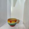 Tasse à Thé et Soucoupe en Poterie Artisanale Persane avec Motif Géométrique
