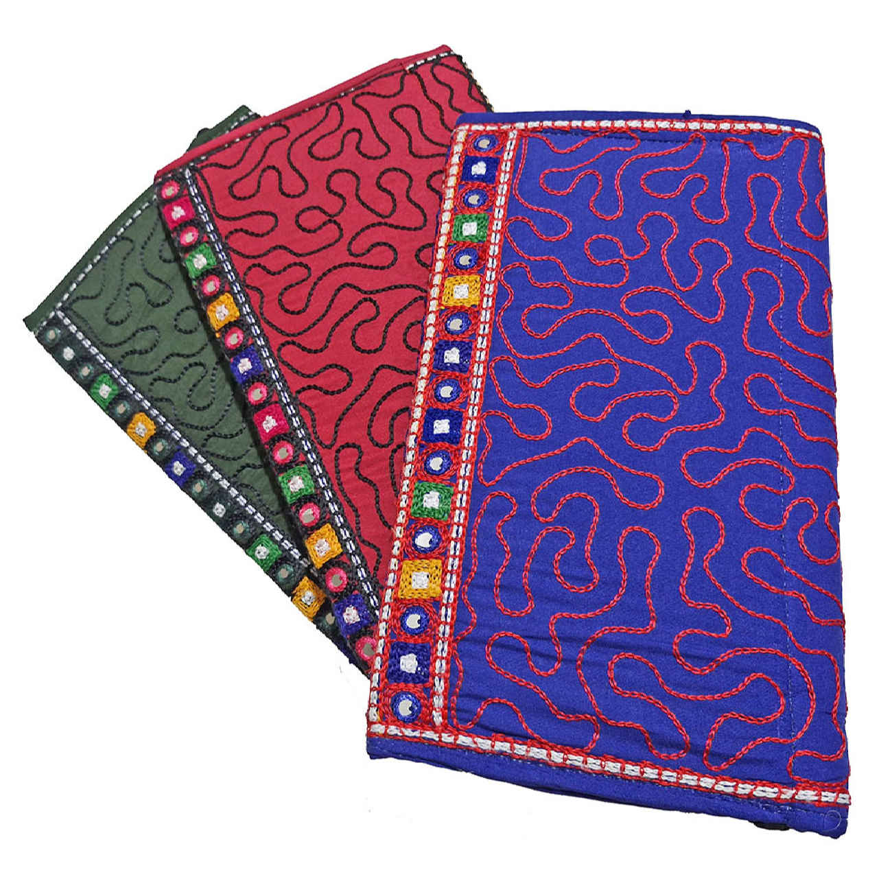 Pochette pour femmes en cuir persan faite main – Broderie Suzani en rose