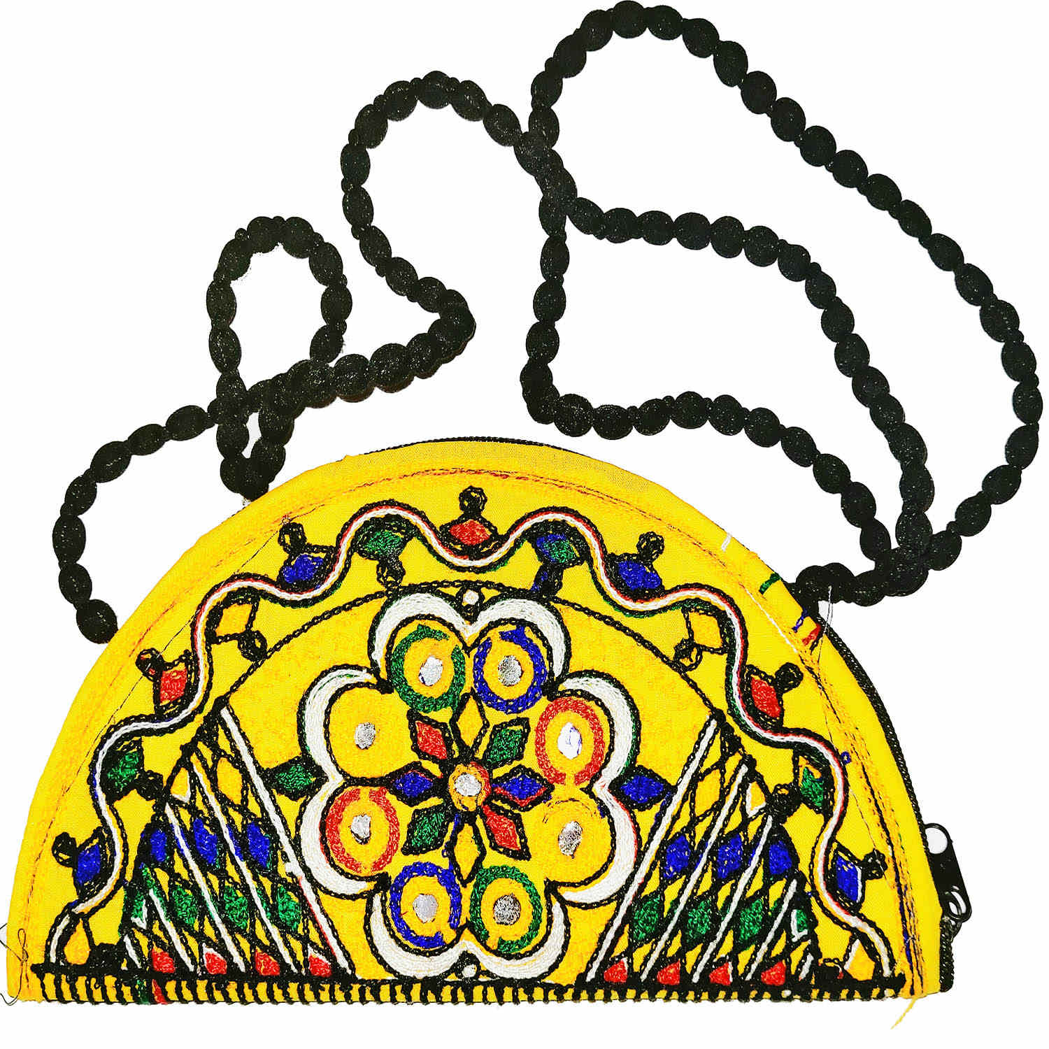 Pochette pour femmes en cuir persan faite main – Broderie Suzani avec design floral