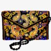 Pochette pour femmes en cuir persan faite main - Broderie Suzani avec design Paisley