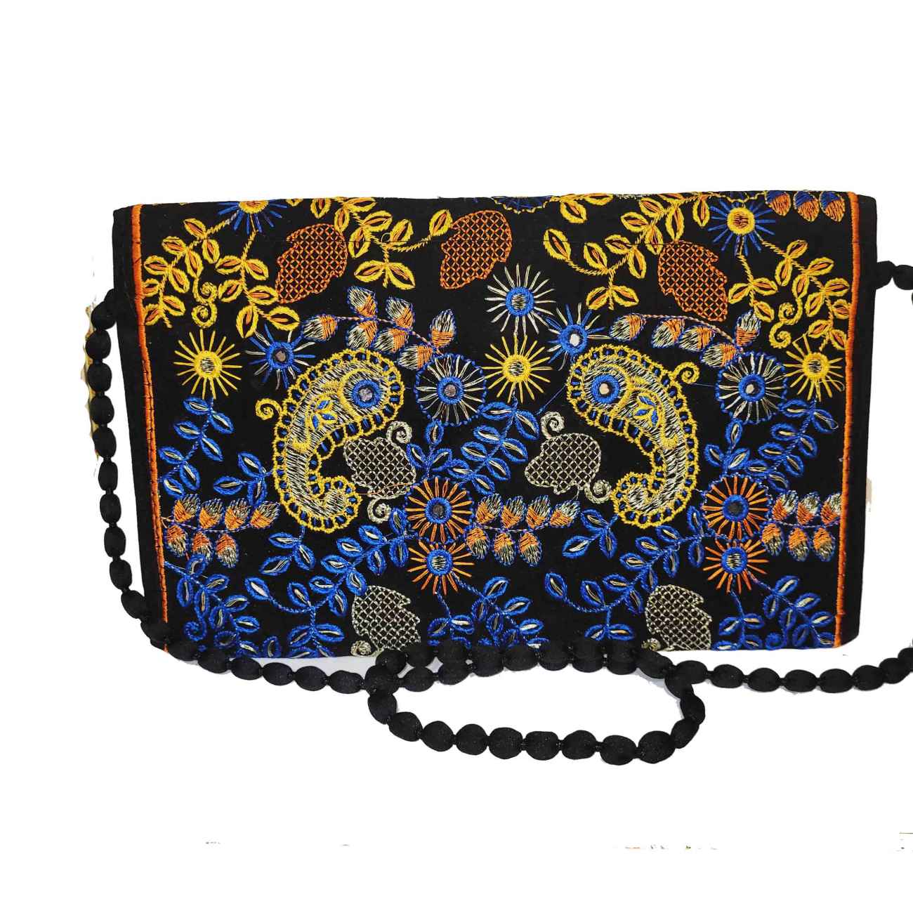 Pochette pour femmes en cuir persan faite main – Broderie Suzani avec design Paisley