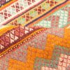 Tapis Jajim persan tissé à plat dans le Fars, rayé traditionnel orange