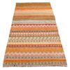 Tapis Jajim persan tissé à plat dans le Fars, rayé traditionnel orange