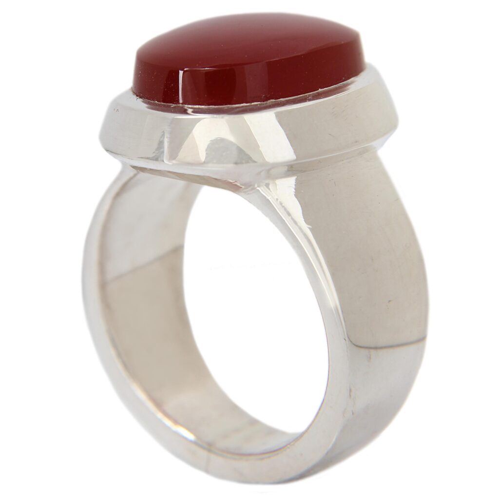 Bague en argent pour hommes avec agate yéménite persane - Modèle Collectionneur fabriqué à la main