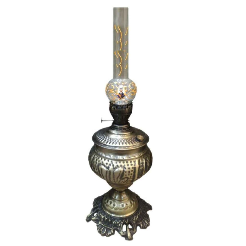 Lampe à pétrole en métal persan style Qajar – éclairage antique pour la maison