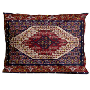 Taie d’oreiller persane avec design traditionnel de tapis et matériau en velours (paquet de 2)