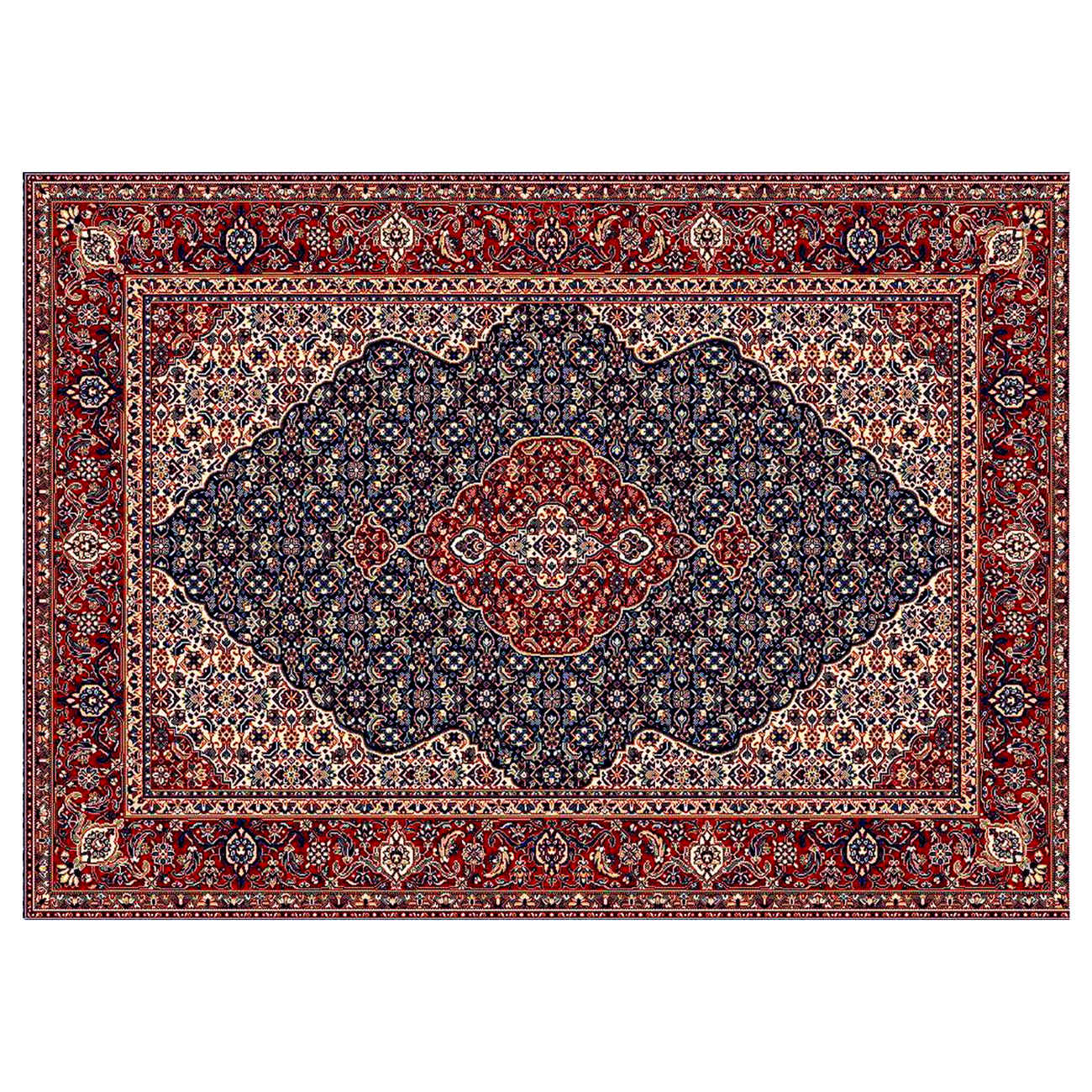Taie d'oreiller persane avec design traditionnel de tapis et détails richement travaillés (paquet de 2)