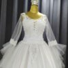 Robe de Mariée Princesse Perse – Style Arabe avec Manches Cloche, Coupe Élégante