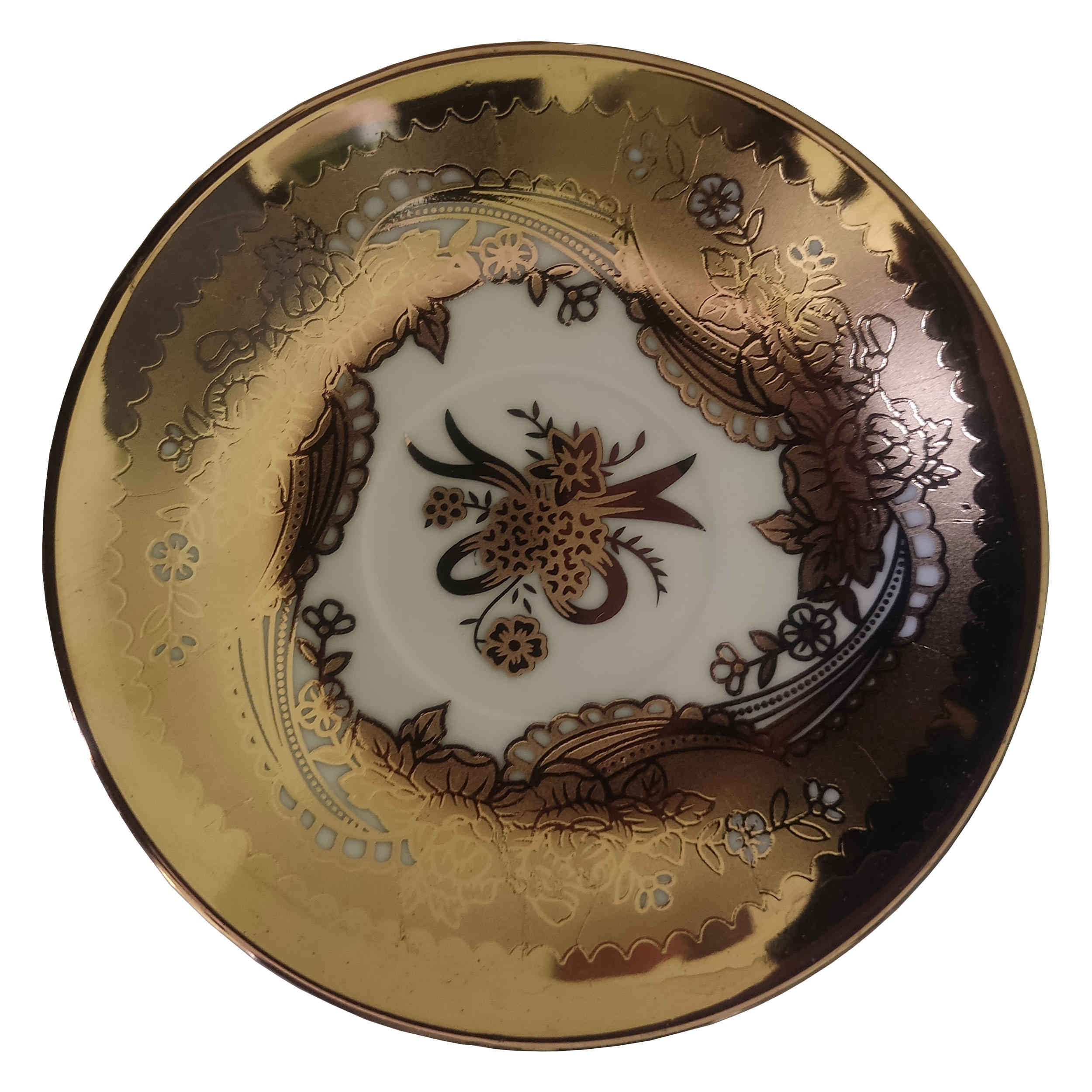 Soucoupe à Thé Iranienne – Inspirée de la Riche Tradition d’Iran avec Motif Floral (x6)