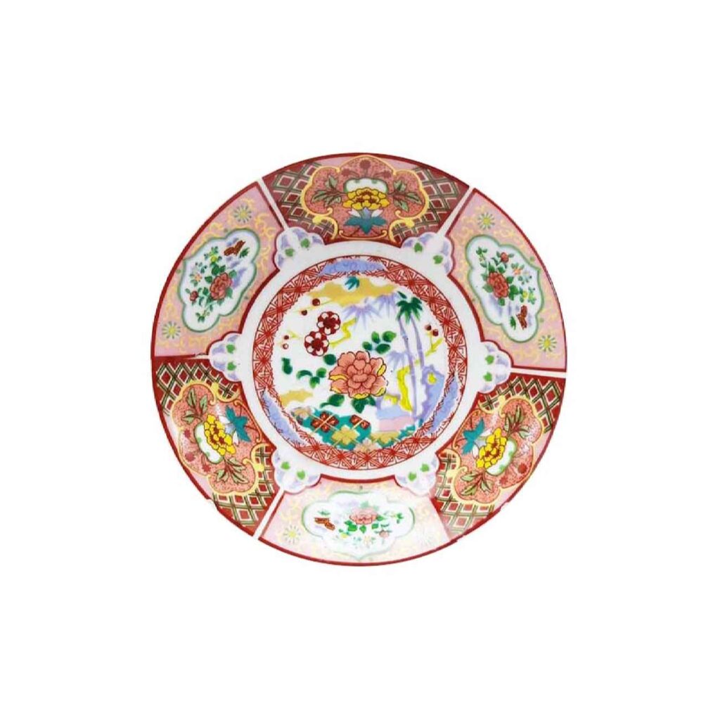 Assiette à thé persane - Porcelaine avec de Superbes Détails Culturels et Motif Floral (Lot de 6)