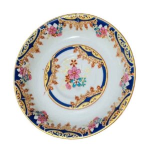 Assiette à thé persane – Superbe Détail Culturel avec Modèle de Fleur de Cerisier (x6)