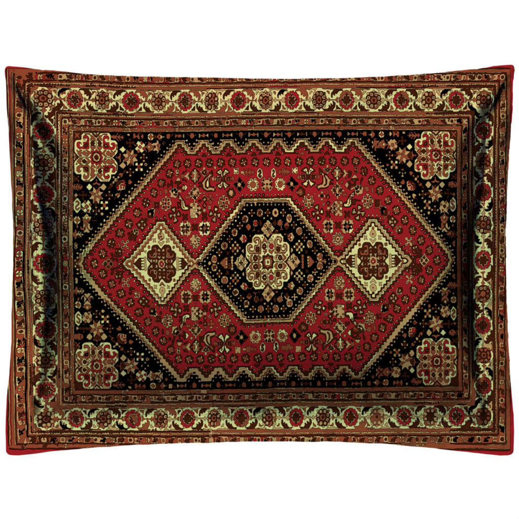 Taie d'oreiller en velours persan avec motif de tapis classique et luxueux (paquet de 2)
