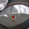 Bague en argent pour femme Agate avec pierre rouge et design de fleur