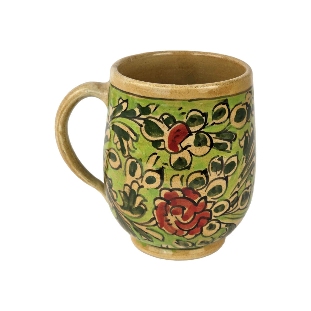 Mug en Poterie - Artisanat Parfait pour un Matin Confortable avec Design de Fleurs