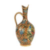 Ensemble Pichet et Verres en Poterie avec Motif Oiseau et Fleur en Turquoise Ensemble de 3