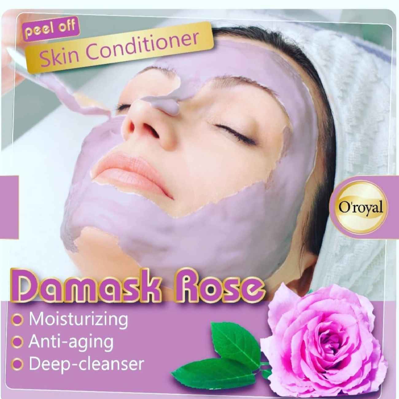Masque peel-off à la poudre de rose de Damas – Prévention des rides, adapté à tous types de peau
