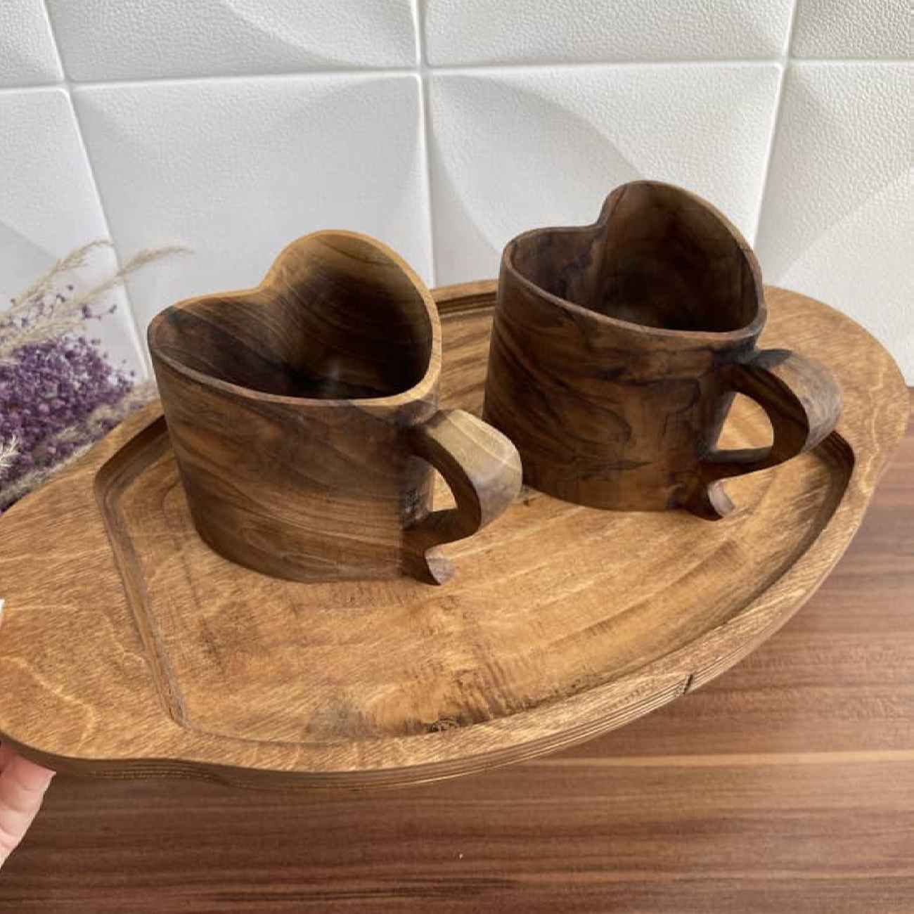 Tasse de Camping Rustique en Bois – Artisanale, Adaptée aux Boissons Chaudes et Froides