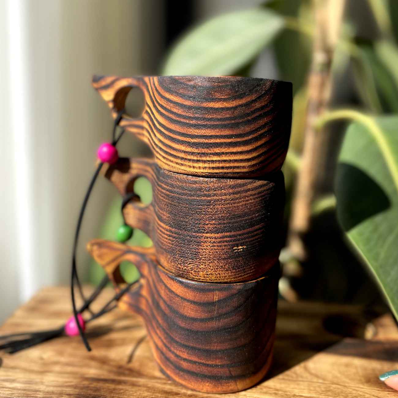 Tasse Rustique en Bois – Tasse de Camping Artisanale Adaptée aux Boissons Chaudes et Froides