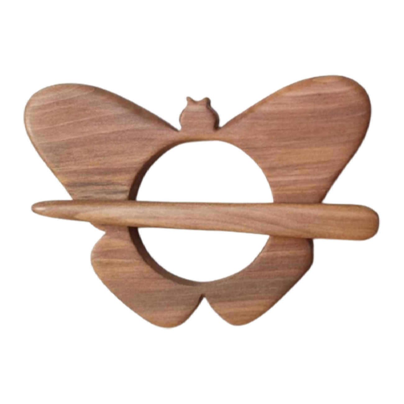 Épingle à cheveux en bois rustique au motif papillon, adaptée aux cheveux longs et courts