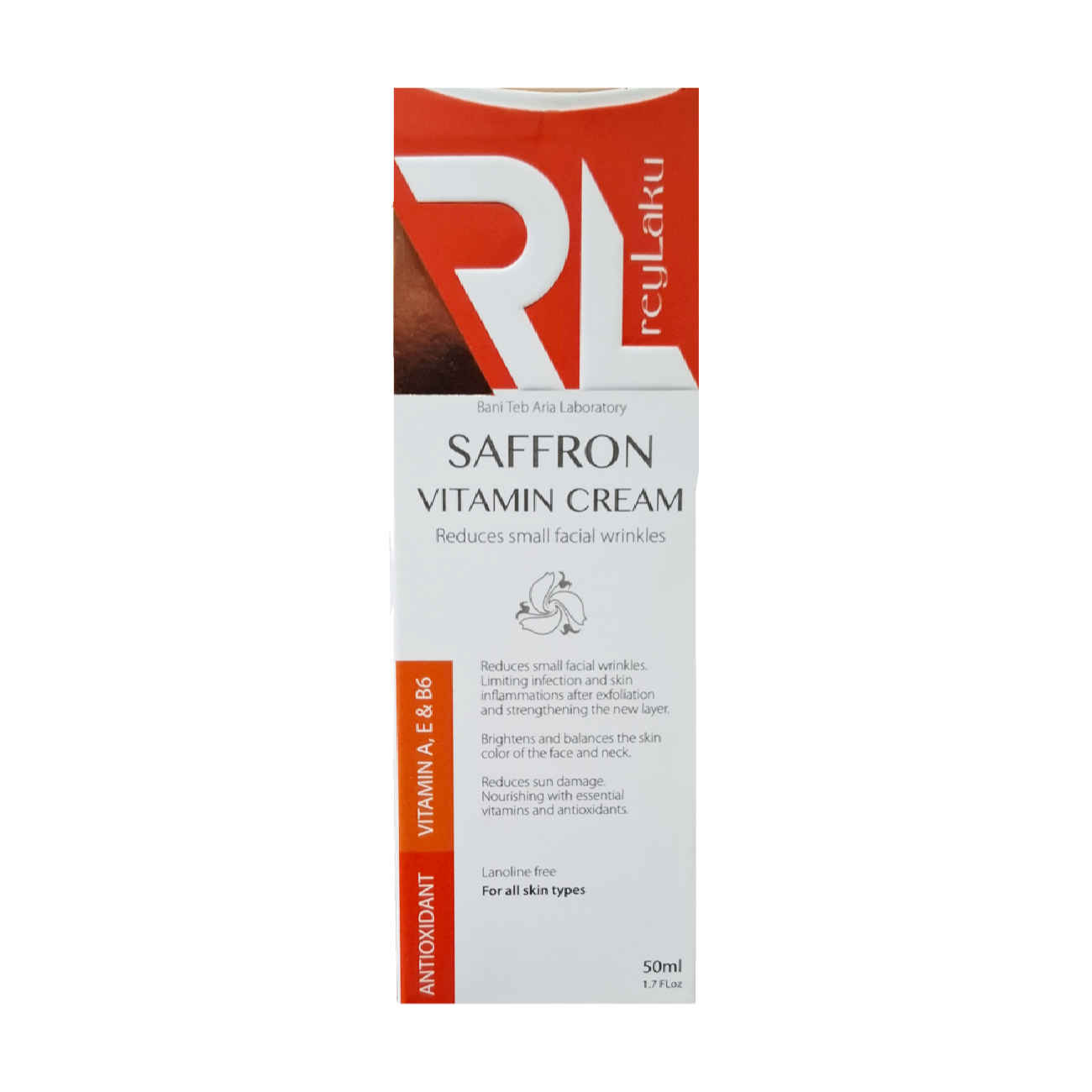 Crème anti-rides au safran – Contient de la vitamine E pour tous types de peau (50 g)