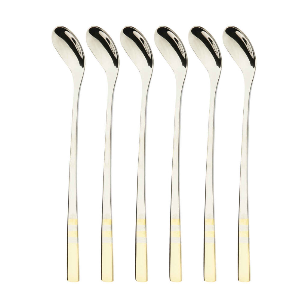 Cuillère à Bar en Acier - Idéale pour Mélanger Boisson & Sirop Paquet de 6