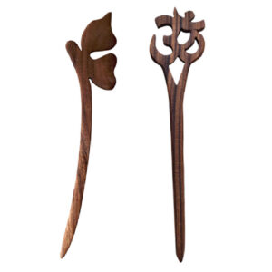 Bâtonnet de cheveux en bois fait main – Idéal pour Cheveux Épais ou Longs (x2)