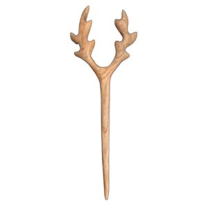 Bâtonnet de cheveux en bois fait main avec Design Corne de Cerf – Parfait pour Coiffure Quotidienne