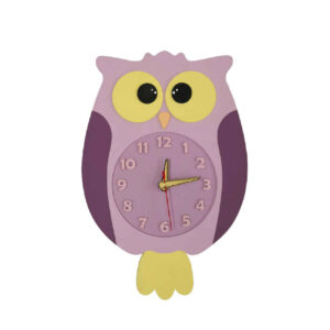 Horloge Murale en Bois Idéale pour Chambre d’Enfant avec Design de Hibou