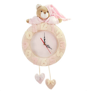 Horloge Murale en Bois Parfaite pour Chambre d’Enfant avec Design de Bear