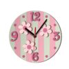 Horloge Murale en Bois Parfaite pour Chambre d'Enfant avec Design Floral